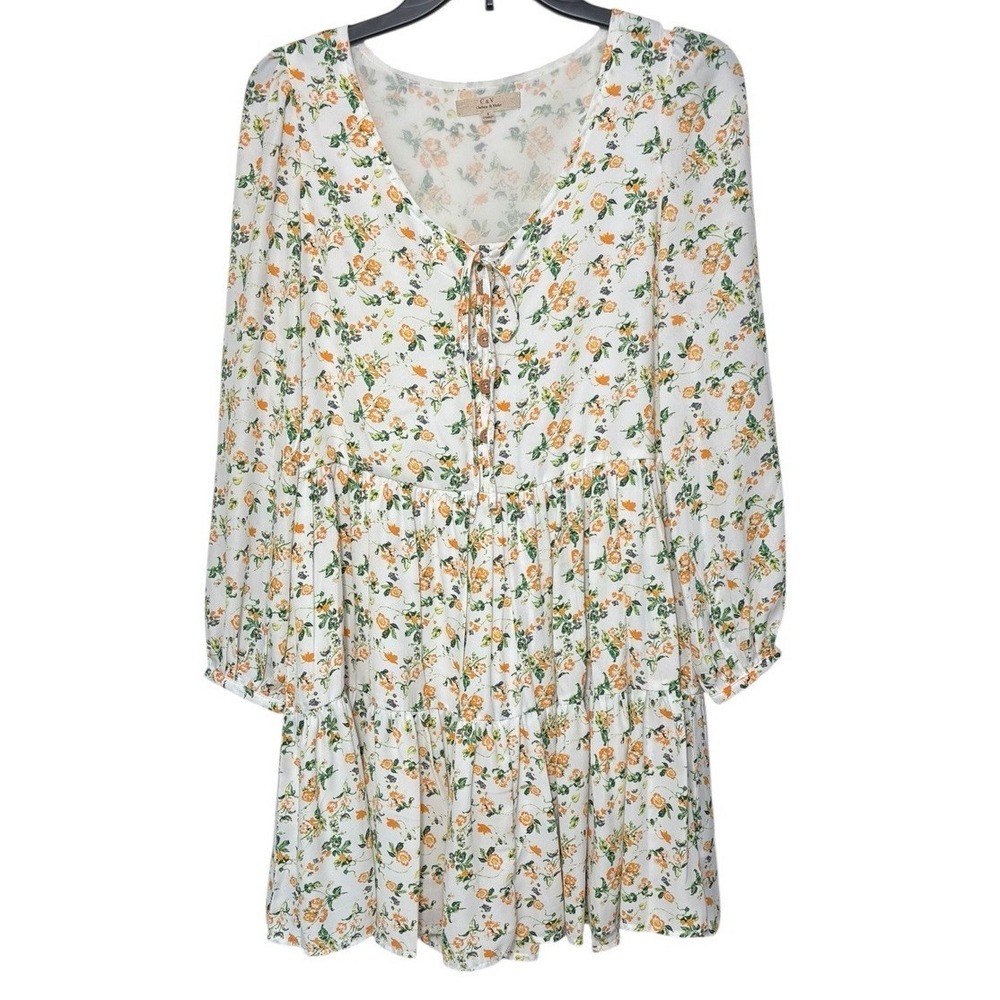 Chelsea &‎ Violet Tiered Floral Dress Long Sleeve Prairie Cottagecore Size S